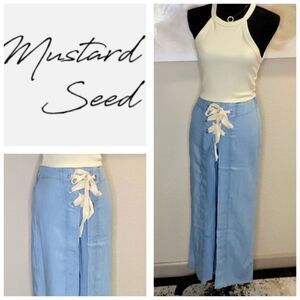 Mustard Seed Wide Leg Palm  cropped Pants
